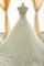 Abito da Sposa A-Line con Applique in Pizzo in Tulle Allacciato