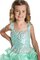 Abito da Cerimonia Bambini con Paillette in Organza Ball Gown Bassa Quadrato