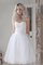 Abito da Sposa Naturale Cerniera A-Line in Tulle Senza Maniche