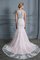 Abito da sposa a terra con piega stupendo in pizzo senza maniche convenzionale