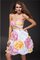 Abito da Cocktail Mini Naturale in Taffeta con Increspature Senza Maniche