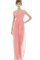 Abito da damigella A Terra V-Scollo in Chiffon con Increspato con Criss-cross