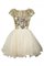 Abito Homecoming Naturale Senza Maniche in Tulle Mini in Paillette