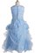 Abito da Cerimonia Bambini A-Line con Applique Senza Maniche con Paillette in Tulle