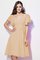 Abito da Damigella Tubino in Chiffon con Manica Corte Mini con Increspature