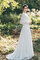 Abito da sposa elegante retro naturale a terra in stain elastico allettante