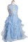 Abito da Cerimonia Bambini A-Line con Applique Senza Maniche con Paillette in Tulle