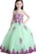 Abito da Cerimonia Bambini Naturale Ball Gown con Cristino A Terra con Applique