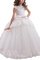Abito da Cerimonia Bambini Senza Maniche con Nastro Tondo Ball Gown con Fiore