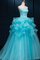 Abito Quinceanera con Applique in Organza Naturale Lunghi Cuore