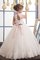 Abito da Cerimonia Bambini in Tulle con Fiore Ball Gown Tondo con Fusciacca