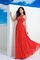 Abito da Sera in Chiffon con Perline A Terra Senza Maniche A-Line