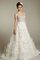 Abito da Sposa Cuore con Increspature in Organza con Perline Senza Maniche