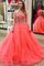 Abito da Sera con Perline A Terra in Tulle Ball Gown Anello