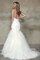 Abito da Sposa in Pizzo con Increspature Naturale Conotta con Applique