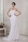 Abito da Sposa con Perline Alta Vita in Chiffon Coda A Strascico Corto Senza Maniche
