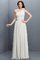 Abito da Damigella con Festone Cerniera in Chiffon A-Line Senza Maniche
