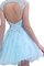 Abito Homecoming con Applique in Tulle decorato Lusso Senza Maniche