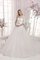 Abito da Sposa con Cristino in Tulle con Tre Quarti Lunghezza Maniche Naturale Lunghi