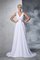 Abito da Sposa A-Line Naturale Senza Maniche in Chiffon con Perline