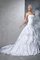 Abito da Sposa con Applique in Raso Senza Strap Ball Gown Naturale