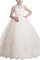 Abito da Cerimonia Bambini in Tulle con Fiore Ball Gown Tondo con Fusciacca