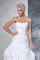 Abito da Sposa con Applique in Raso Senza Strap Ball Gown Naturale