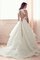 Abito da Sposa Naturale Convenzionale Spazzola Treno Conservatore con Cascata Volant