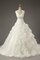Abito da Sposa Spazzola Treno V-Scollo Elegante con Perline Cinghia in rilievo