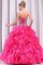 Abito Quinceanera Senza Maniche in Tulle Ball Gown con Cascata Volant Allacciato