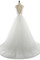 Abito da Sposa A-Line con Bottone Oscillare Naturale Pudica