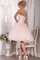 Abito Homecoming con Applique in Tulle A-Line con Piega con Bottone