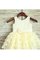 Abito da Cerimonia Bambini Ball Gown Senza Maniche Naturale in Pizzo Cerniera
