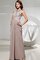 Abito da sera Lunghi Senza Maniche in Chiffon con Perline con Applique