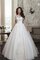 Abito da Sposa Senza Maniche in Tulle Stravagante A-Line con Bottone