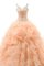 Abito Quinceanera in Organza in Pizzo A Terra Buco Della Serratura Schiena con Applique