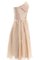 Abito da damigella in Chiffon con Piega A-Line con Increspato Cerniera