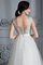 Abito da Sposa A-Line Naturale V-Scollo Senza Maniche Spazzola Treno