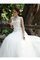 Abito da Sposa Lunghi Barchetta con Fiore Cappellino Ball Gown