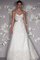 Abito da Sposa con Fiore con Festone in Organza con Fusciacca A-Line