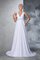 Abito da Sposa A-Line Naturale Senza Maniche in Chiffon con Perline