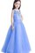 Abito da Cerimonia Bambini con Manica Corte in Tulle A Terra Cappellino Tondo