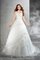 Abito da Sposa Naturale Senza Maniche Largo Bretelle Coda A Strascico Corto Cerniera