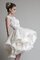 Abito da Sposa in Organza con Increspature in Pizzo Alta Vita A-Line