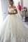 Abito da sposa lusso in pizzo allacciato con piega lunghi fascino