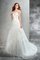 Abito da Sposa Naturale Senza Maniche Largo Bretelle Coda A Strascico Corto Cerniera