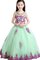 Abito da Cerimonia Bambini Naturale Ball Gown con Cristino A Terra con Applique