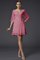 Abito da Damigella V-Scollo con Mezze Maniche A-Line Mini in Chiffon