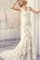Abito da Sposa Lunghi Senza Maniche con Applique Naturale V-Scollo
