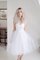 Abito da Sposa Naturale Cerniera A-Line in Tulle Senza Maniche